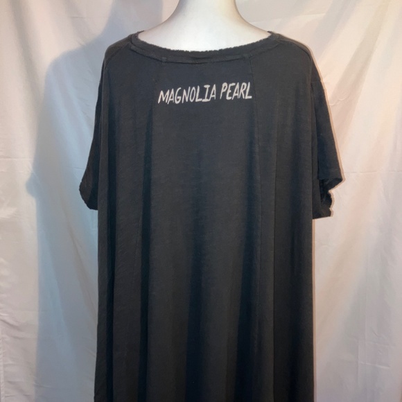 MAGNOLIA PEARL Grey Cotton High Low T-Shirt - Picture 3 of 5
